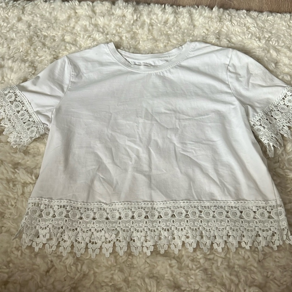 White lace trimmed top